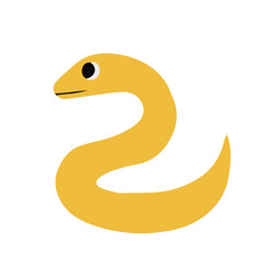 Hand drawn snake on a white background, vector illustration. Symbol of the year 2025.
