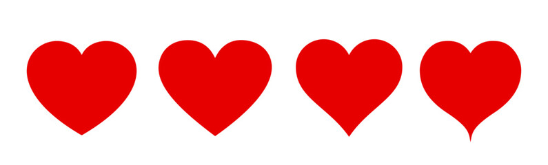 Set of heart in red color,heart icons,love heart.
