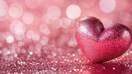 Obraz premium Sparkling Pink Abstract Background with Heart and Subtle Details