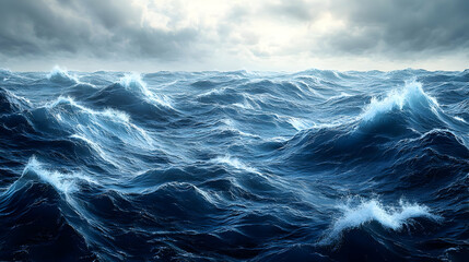 Turbulent Ocean Waves Under a Dark and Stormy Sky