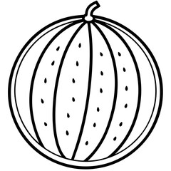 Elegant watermelon Line Illustration
