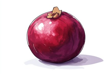 a whole mangosteen fruit on white background