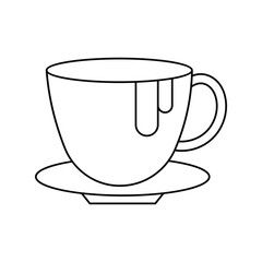 Hot Chocolate lineal icon with white background vector stock illustration