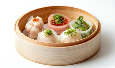 A platter of exquisite dumplings, showcasing an array of fillings, elegantly arranged, inviting flavors and textures await.