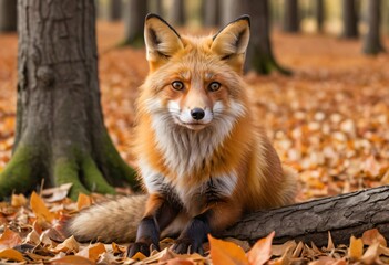 Fototapeta premium red fox in the woods