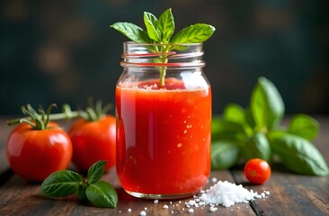 natural smoothie from vegetables and fruits in a jar