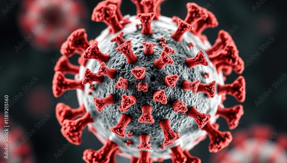 Poster Microscopic view of HMPV virus particle structure and surface proteins