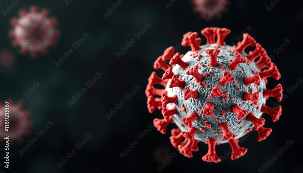 Poster Microscopic view of HMPV virus particle structure and surface proteins