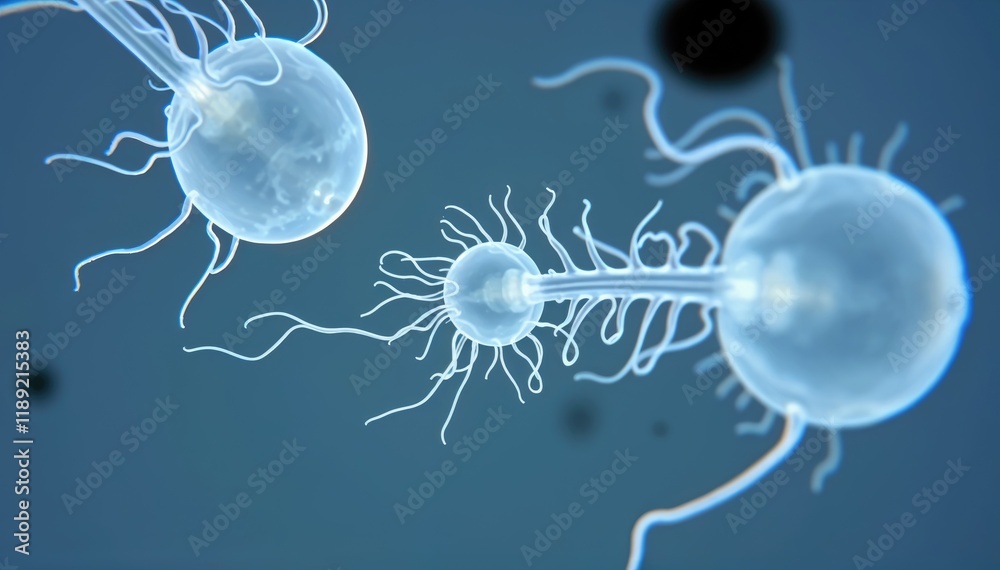 Aufkleber microscopic organisms with long thin appendages