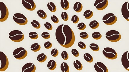 Obraz premium Seamless coffee bean pattern design for use in packaging and branding for coffee business applications