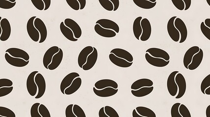 Obraz premium Seamless coffee bean pattern on a light beige background perfect for business use in packaging and marketing materials