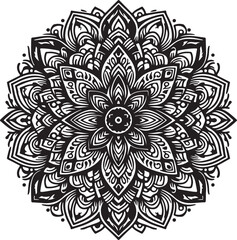 abstract floral background and ornamental round ornament