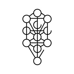 Kabbalah color icon. Judaism religion.