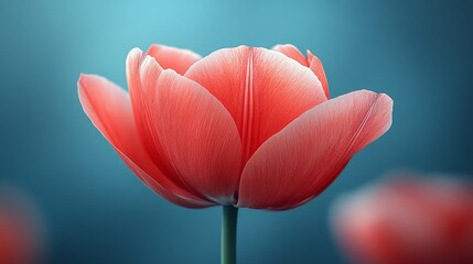 A single red flower is the main focus of the image