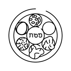 Passover color icon. Judaism religion.