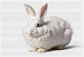 Obraz premium white rabbit on white background