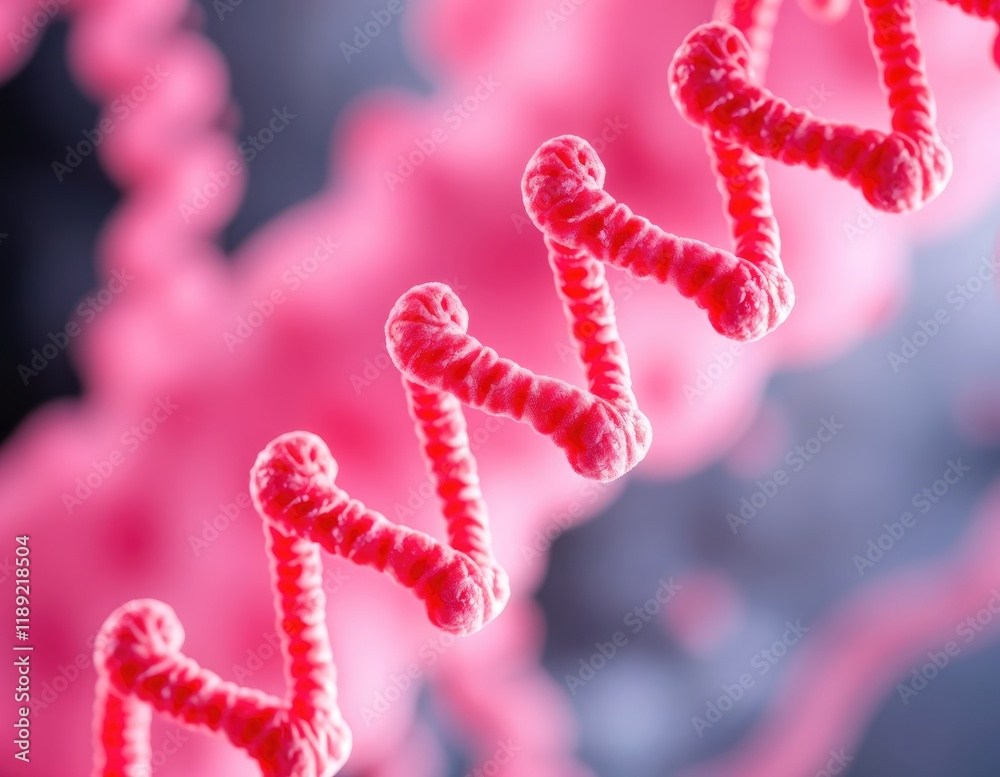 Aufkleber microscopic view of helical structures related to microbiology molecular biology