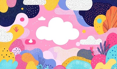 Fototapeta premium Whimsical Global Marketplace, a vibrant illustration showcasing diverse cultures engaging in lively trade and joyful exchanges.