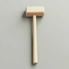 Wooden mallet with smooth handle and flat head, ideal for crafting and woodworking projects. This tool is essential for gentle striking without damaging surfaces