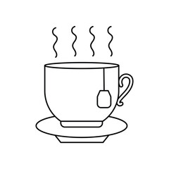 Tea lineal icon with white background vector stock illustration