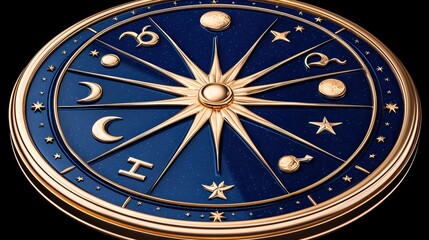 Fototapeta premium Astrological Zodiac Wheel with Symbols and Celestial Elements