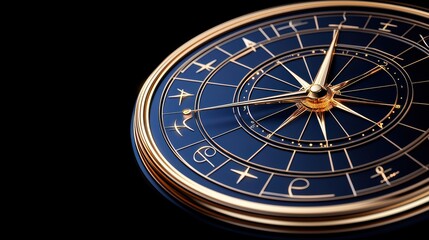 Naklejka premium Elegant Compass with Intricate Design and Dark Background