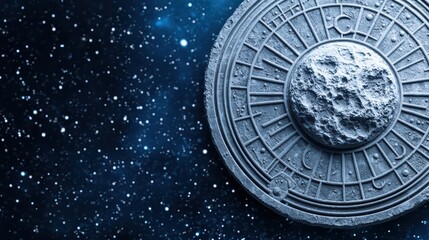 Astronomical Map Featuring Moon in Starry Outer Space Background