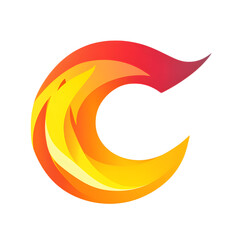 Fototapeta premium Colorful Flame Logo with Stylized Letter C in Bright Tones
