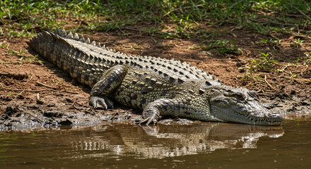 Obraz premium crocodile in the water