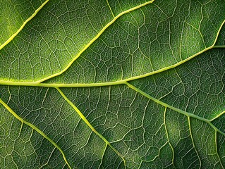 Fototapeta premium Photo of a Green Leaf Close-Up