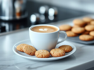 Image of Food: Tea and Sweets Arranged on the Dining Table