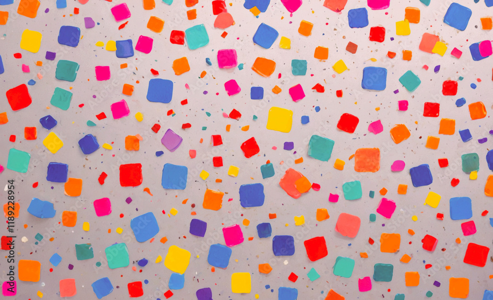 Aufkleber Colorful background with many small squares of different colors. The squares are scattered all over the background