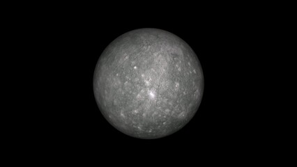3d mercury in black background