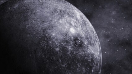 3d Mercury planet view star space galaxy
