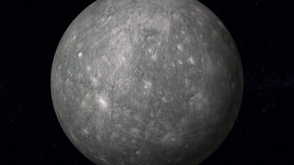 3d mercury zoom in star background
