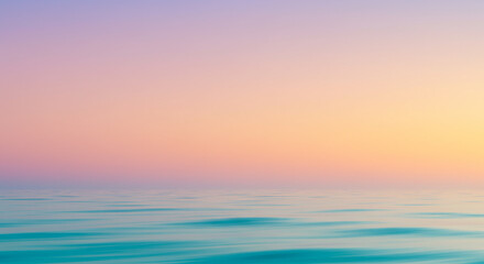 Serene Sunset Seascape Pastel Sky and Calm Ocean Water