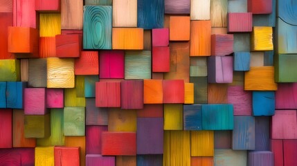 Colorful wooden blocks background texture. (1)