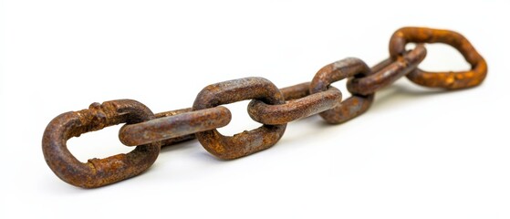 Obraz premium rusty metal chain on white background