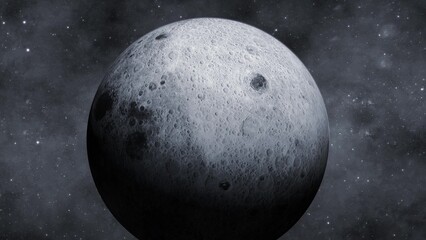 3d Moon planet on space star galaxy view