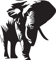 Elephant silhouette vector EPS