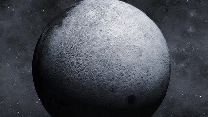3d Moon planet on space star galaxy