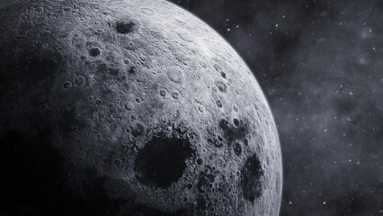 3d Moon view star space galaxy