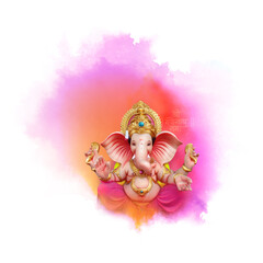 Obraz premium Lord ganpati festival of chaturthi, is one of the best-known and most worshiped god in the Hindu religion lord Ganesha of Indian wedding festival tradition