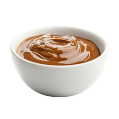 A Close-Up Shot of Creamy Caramel Sauce in a White Bowl Delicious Sweet Treat