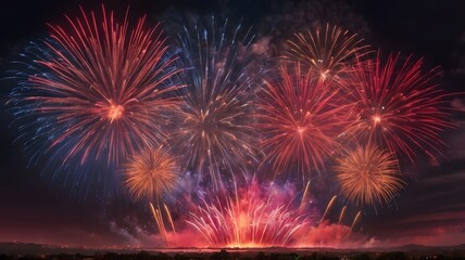 Obraz premium Dazzling Fireworks Show for Chinese New Year 2025