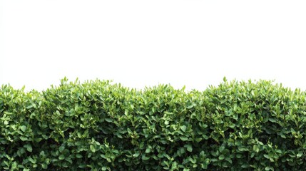 a green leafy hedge against a white background