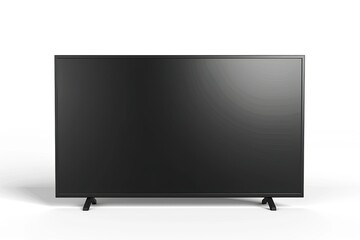 High Quality Image of Large Modern Black Tv Isolated on a White Background