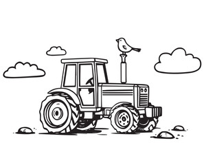 tractor isolated on white background vector.