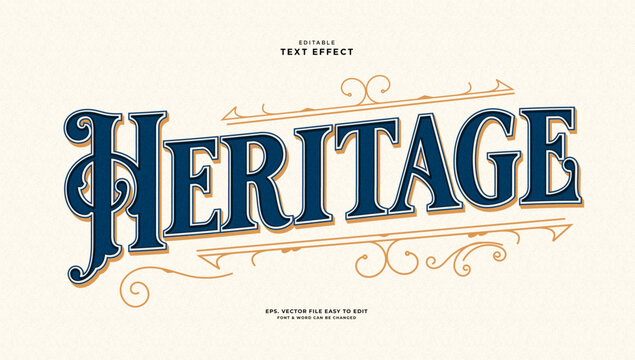 Heritage vintage editable text effect victorian style