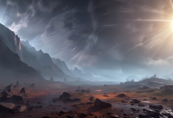 misty abstract background with a single ray of light passing through it, abstract background, atmospheric effect, faint illumination